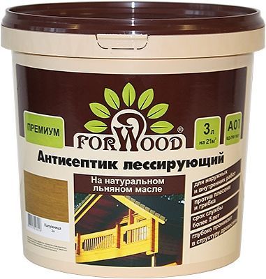 Декоративный защитный состав для древесины FORWOOD ВД-ПФ 1601 для внутренних работ, для наружных работ 9 л разные цвета