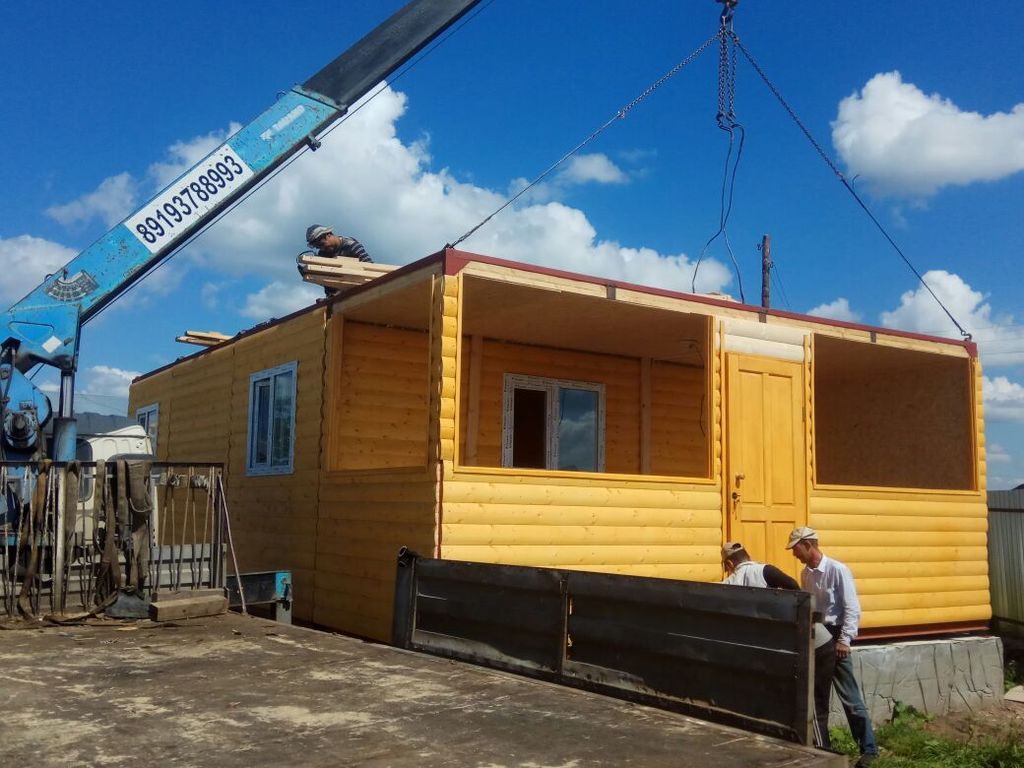 Дачный дом 9200-6000 с верандой из 4 частей блок хаус, крыша 1.5 метра,  цена в Екатеринбурге от компании Модульдом-Урал