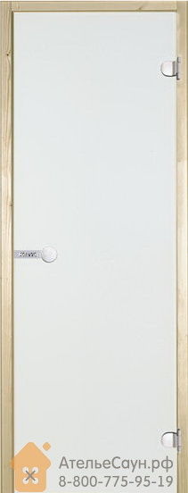 Дверь для сауны Harvia 9х19 (стеклянная, прозрачная, коробка осина), D91904