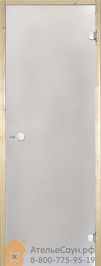 Дверь для сауны Harvia 9х19 (стеклянная, сатин, коробка сосна), D91905M Har 4