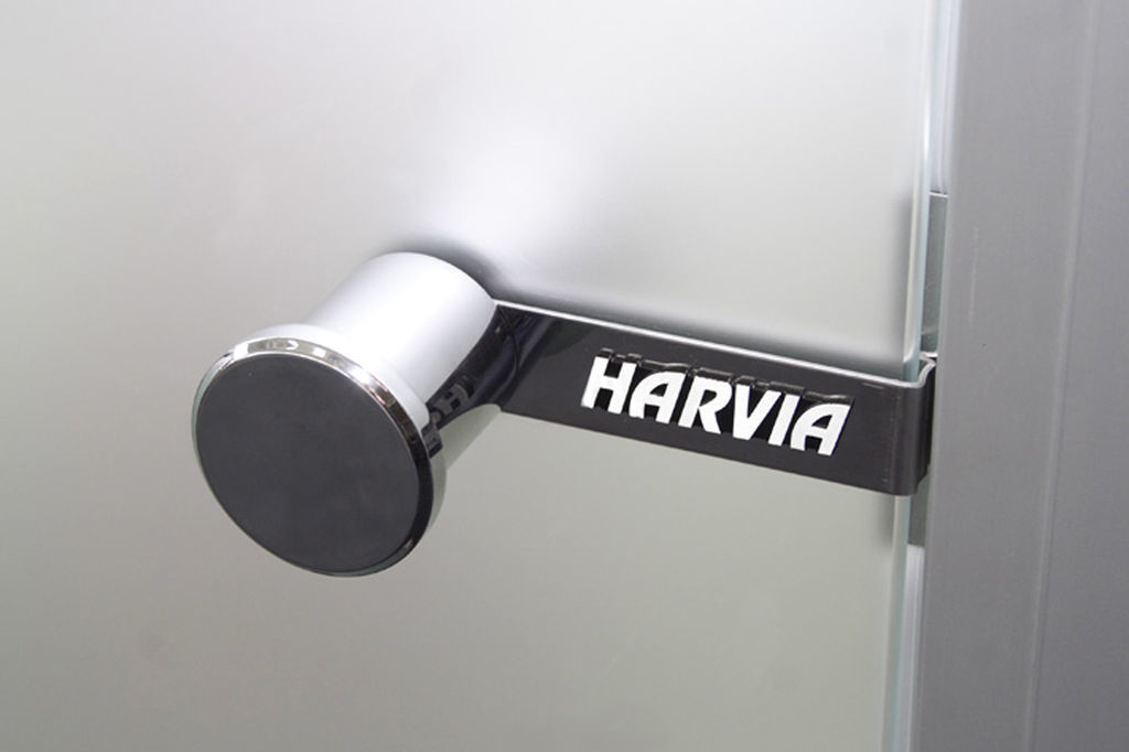 Дверь для сауны Harvia 7х19 (стеклянная, прозрачная, коробка осина), D71904 3