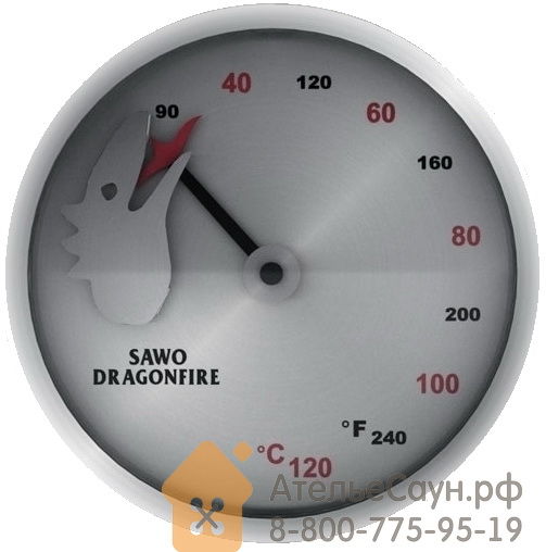Термометр из стали Sawo Dragonfire FireMeter 232-TM-DRF (с лазерной гравиро 2