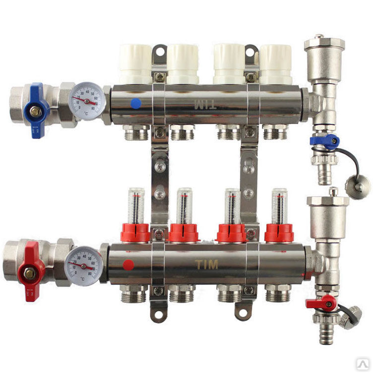Коллектор для теплого пола с расходомером 12 выход