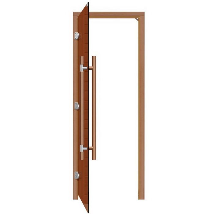 Дверь для бани Sawo 741-3SGD-L-3 (7х19, бронза, левая, без порога, с вертик