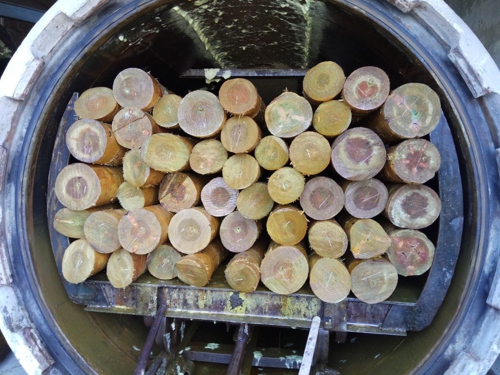 Опора ЛЭП деревянная пропитанная 11 м ( пропитка в автоклаве) 2