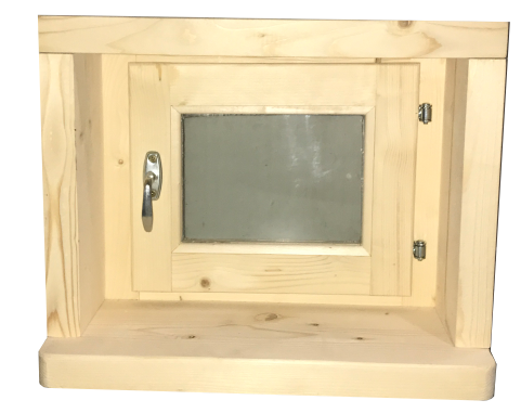 Окно деревянное для бани 0,4*0,6м материал хвоя, двойное стекло.