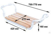 Полка сиденье на ванну деревянная