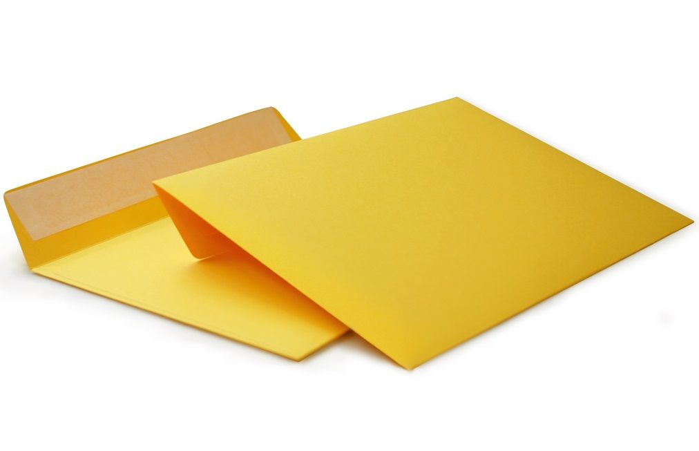 Конверт из цветной бумаги С6 (114*162) желтый. 100 шт Pack24