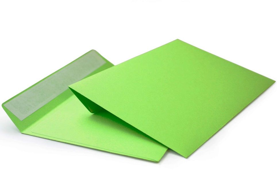 Конверт из цветной бумаги С6 (114*162) зеленый. 100 шт Pack24
