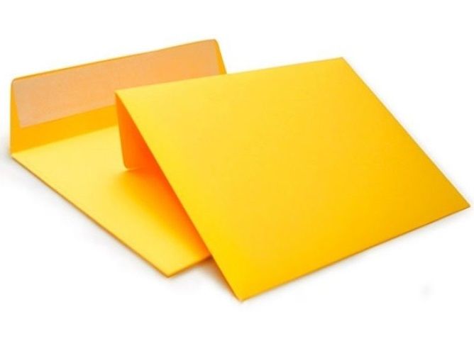 Конверт из цветной бумаги С5 (162*229) желтый. 100 шт Pack24
