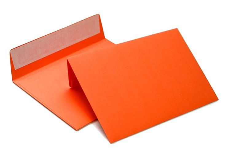 Конверт из цветной бумаги С5 (162*229) оранжевый. 100 шт Pack24