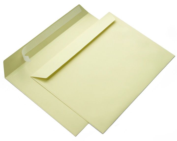 Конверт из цветной бумаги С4 (229*324) кремовый. 100 шт Pack24