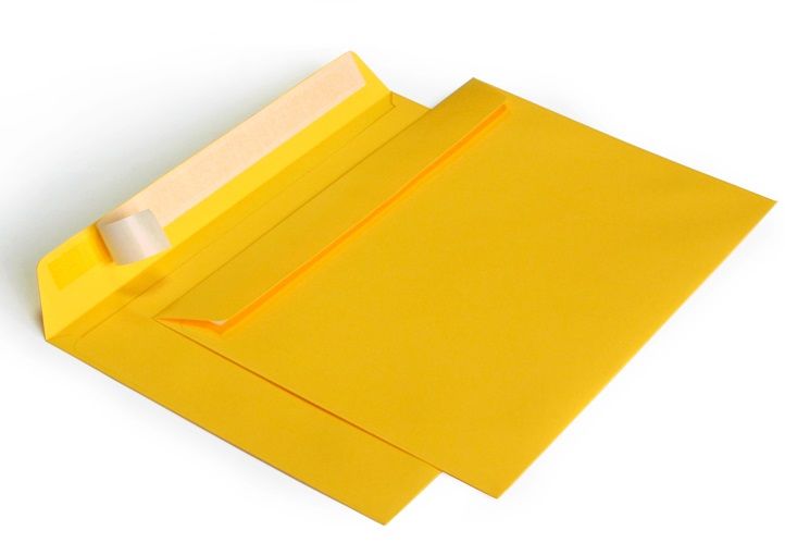 Конверт из цветной бумаги С4 (229*324) желтый. 100 шт Pack24