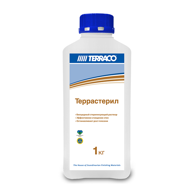 TERRACO TERRASTERIL раствор биоцидный, стерилизующий для очистки грибка и плесени (1кг) Террако Terraco TERRACO TERRASTE