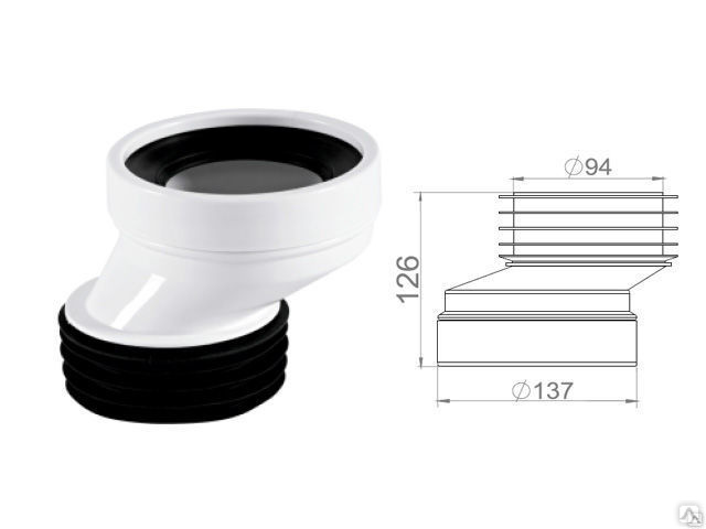 Соединитель для унитаза эксцентриковый 40 мм, NOVA купить за 15.48 бел ...