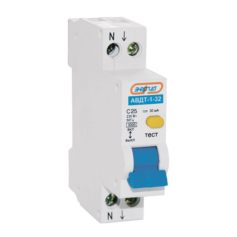 Автоматический выключатель дифференциального тока Энергия АВДТ-1-32 2Р 25А