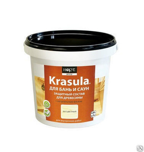 Защитно-декоративный состав Krasula для бань и саун, 0,95кг