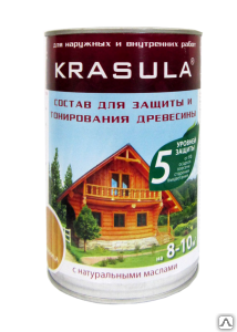 Краска для дерева «Krasula» 0,9 л, цвет калужница