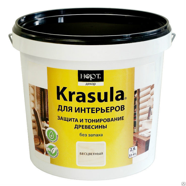 Защитно-декоративный состав для интерьеров Krasula , 2,9 кг, цвет калужница
