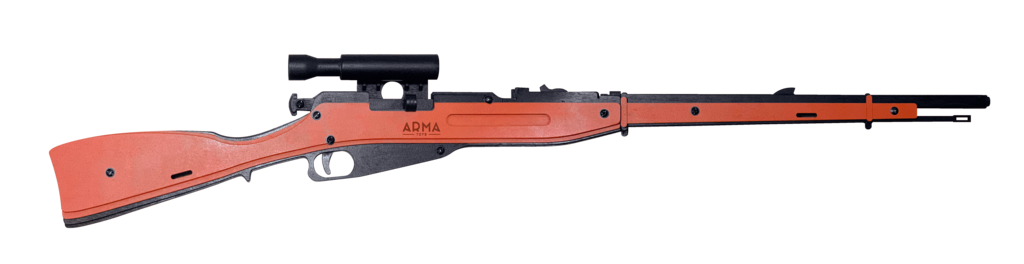 Резинкострел макет деревянный стреляющий винтовка "трехлинейка" Мосина