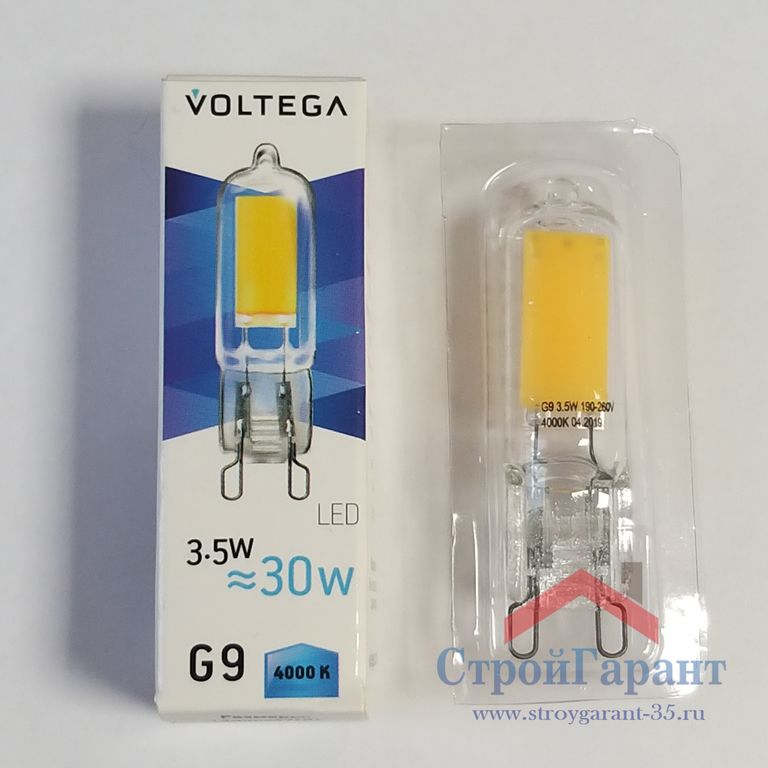 Лампа светодиодная Voltega Simple капсула G9 4000 K 3.5 Вт, натуральный свет