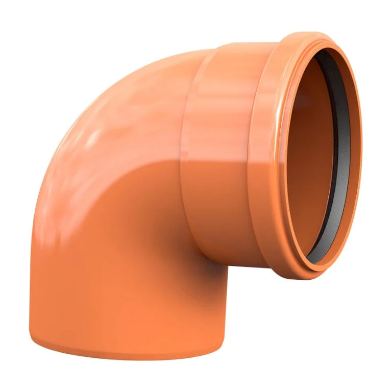Отвод для наружной канализации Valfex D 110 мм, угол 90°, стенка 3,2 мм