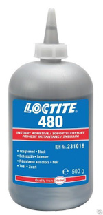 Клей цианоакрилатный упрочнённый вибростойкий черный LOCTITE 480 500 гр