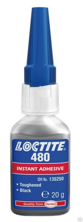 Клей цианоакрилатный упрочнённый вибростойкий черный LOCTITE 480 20 гр