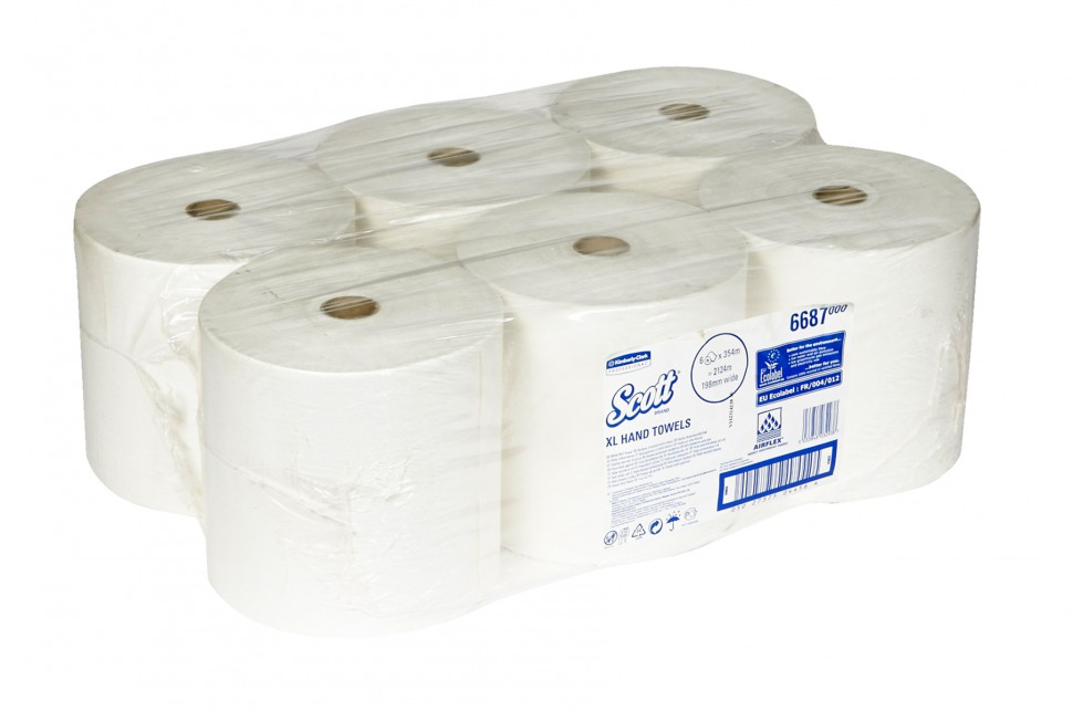 Kimberly Clark 6687 SCOTT XL Рулонные полотенца однослойные белые
