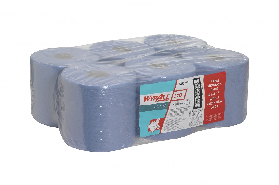 Kimberly-Clark 7494 WYPALL L10 бумажные протирочные полотенца в рулоне системы Rollcontrol синие