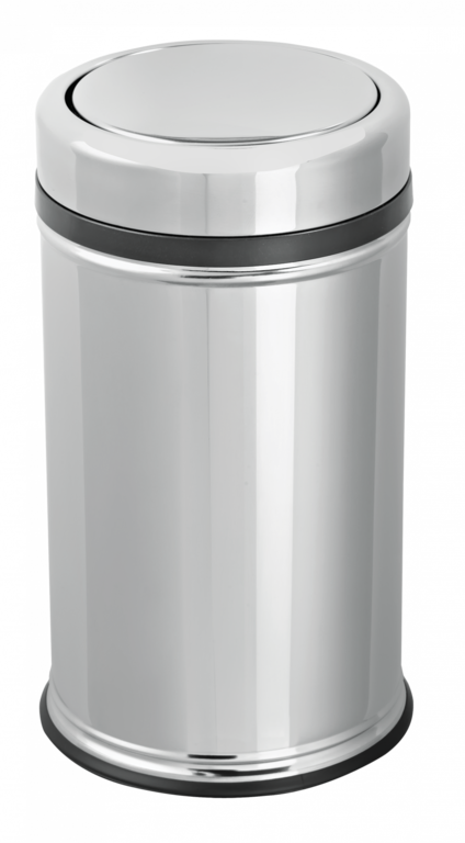 Efor Metal 801 Корзина-Урна для мусора 8 л,Хромированная с вращающейся крышкой ,h:30,5 сm Ø:20,5 cm