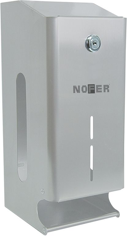 NOFER 05101.S Диспенсер для туалетной бумаги прямоугольный из нержавеющей стали матовый для 2 рулонов