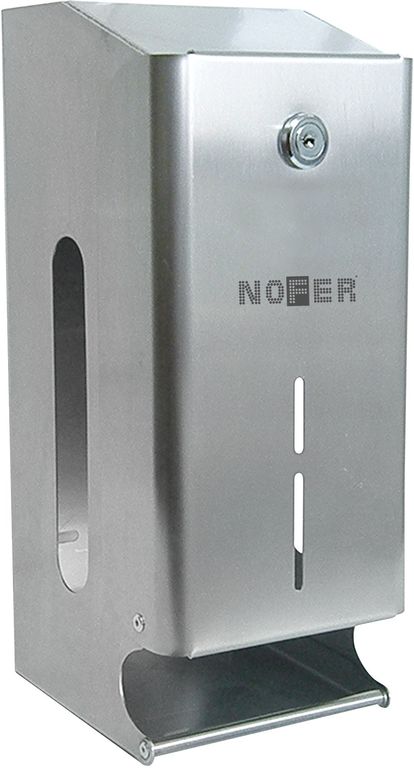 NOFER 05101.B Диспенсер для туалетной бумаги прямоугольный из нержавеющей стали глянцевый для 2 рулонов