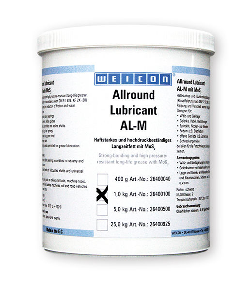Высокопроизводительная смазка с дисульфид молибденом WEICON AL-M банка 1 кг