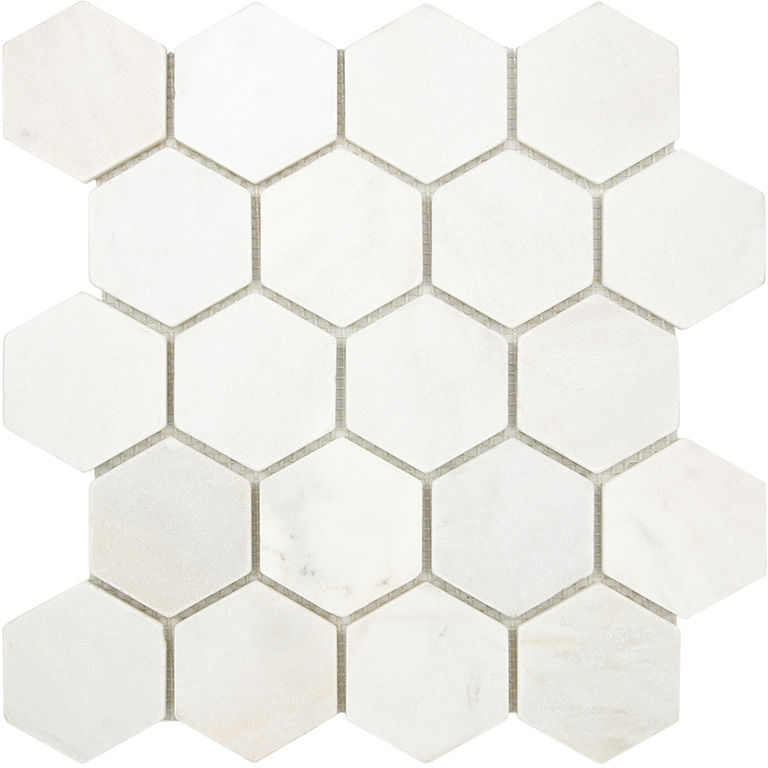 Керамическая плитка Керамин Starmosaic Wild Stone Hexagon VMw Tumbled Мрамор Мозаика 30,5х30,5 (6,4х7,4)