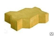 Камень тротуарный «Волна» цветной бетон 243*130*80 мм (желтый)