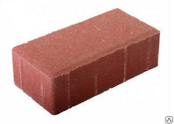 Камень тротуарный «Брусчатка» цветной бетон 198*98*60 мм (красный)