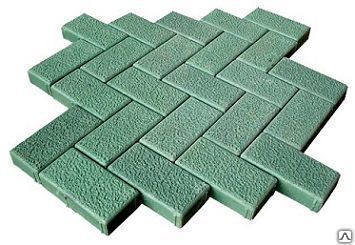 Камень тротуарный «Брусчатка» цветной бетон 198*98*80 мм (зеленый)