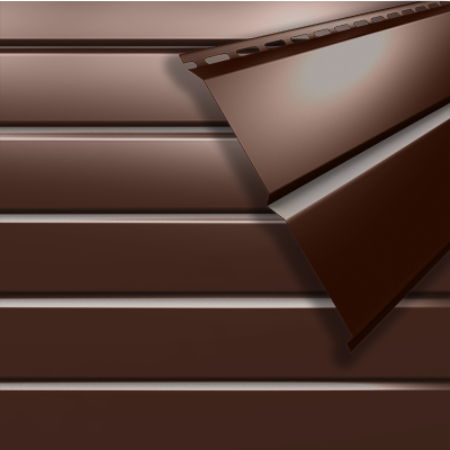 Фасадная система L-брус Коричневый шоколад (RAL 8017) 2
