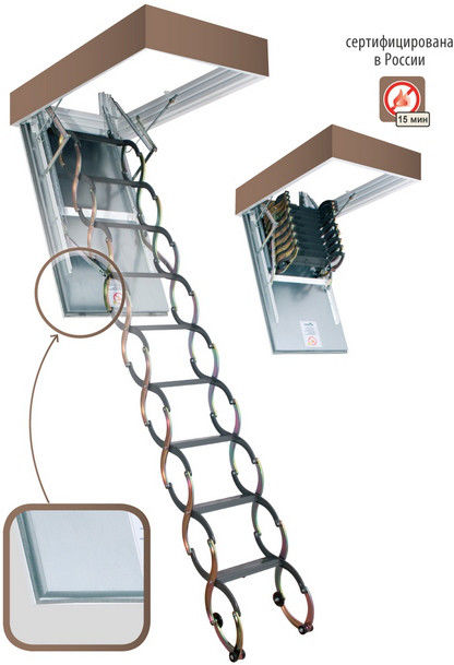 Чердачная термоизоляционная ножничная лестница FAKRO LST