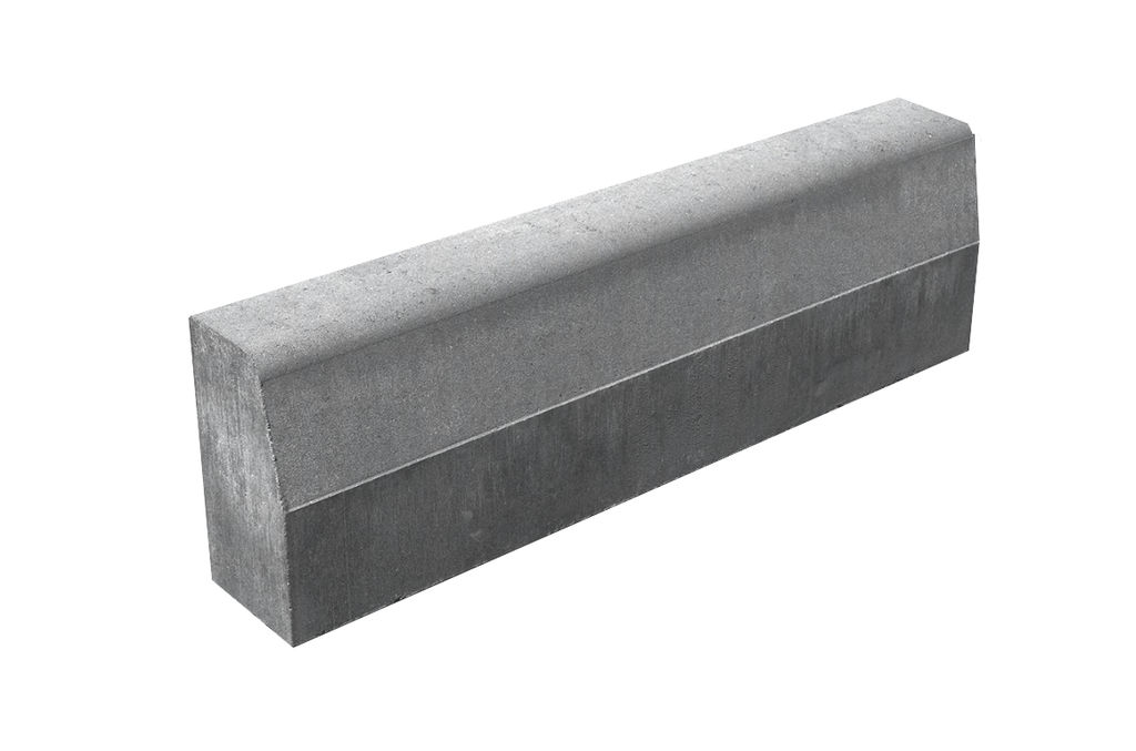 Камень бортовой бетонный серый "Дождевичок"