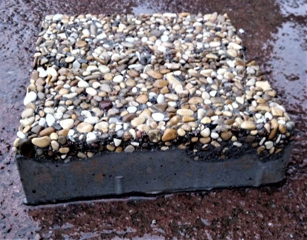 Брусчатка тротуарная с каменной фактурой Морская Галька 10*20*6 см