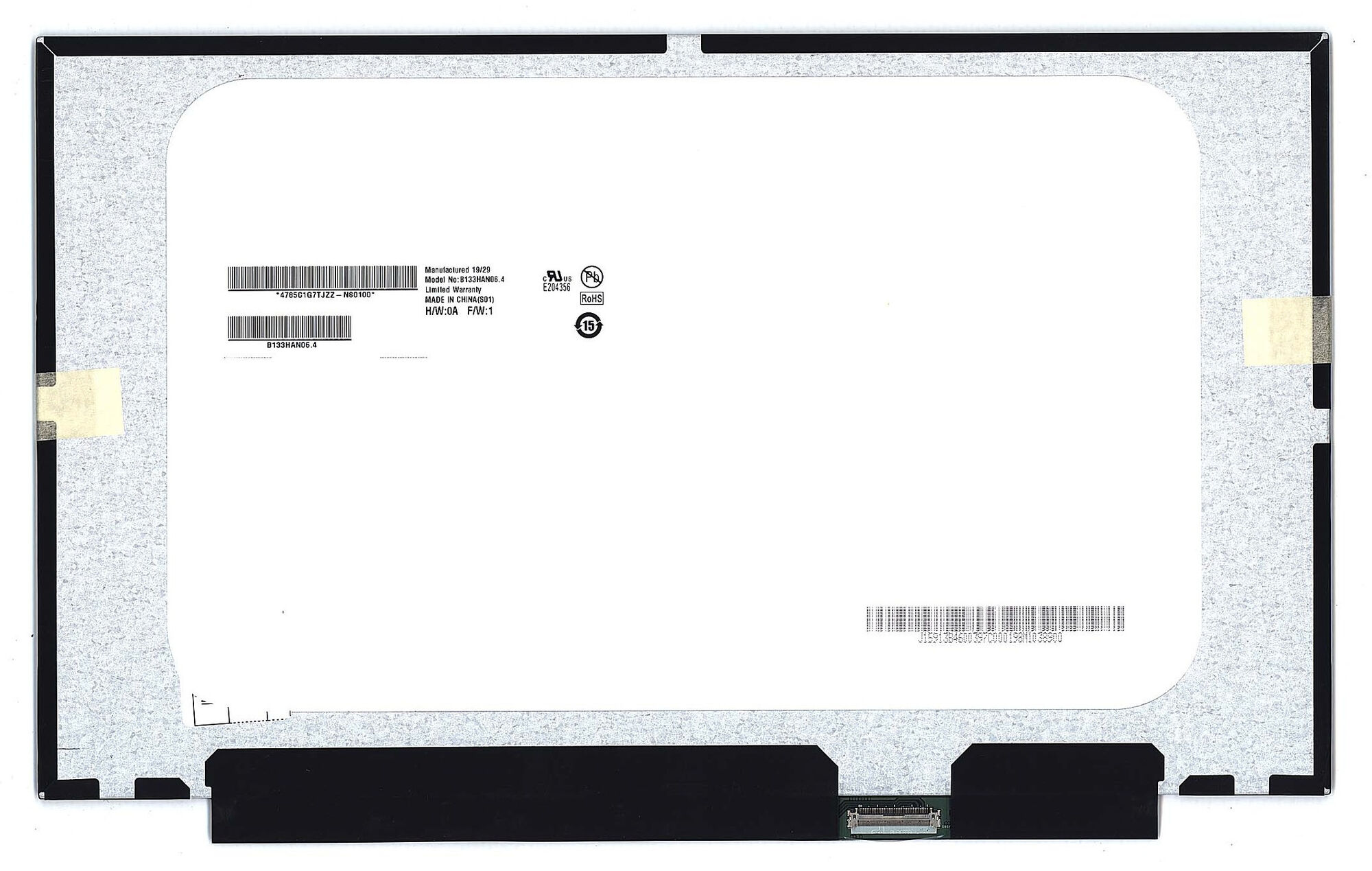 Матрица для ноутбука 13.3 1920x1080 40pin eDp Slim AHVA B133HAN06.4 Matte 60Hz Touch