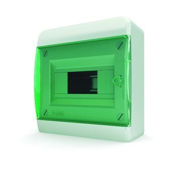 Щит навесной ЩРН-П-8, IP41, прозрачная зелёная дверца TEKFOR