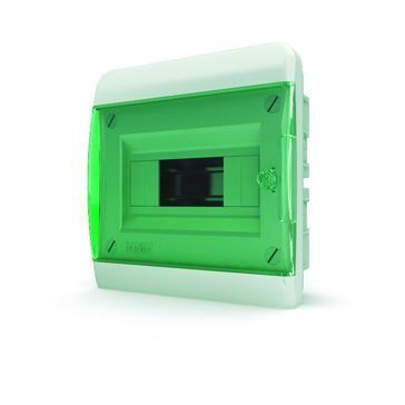 Щит встраиваемый ЩРВ-П-8, IP41, прозрачная зелёная дверца TEKFOR