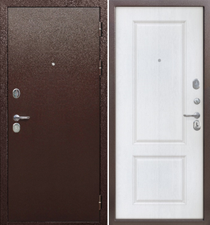Дверь входная Гарда Медный антик Белый ясень 9 см