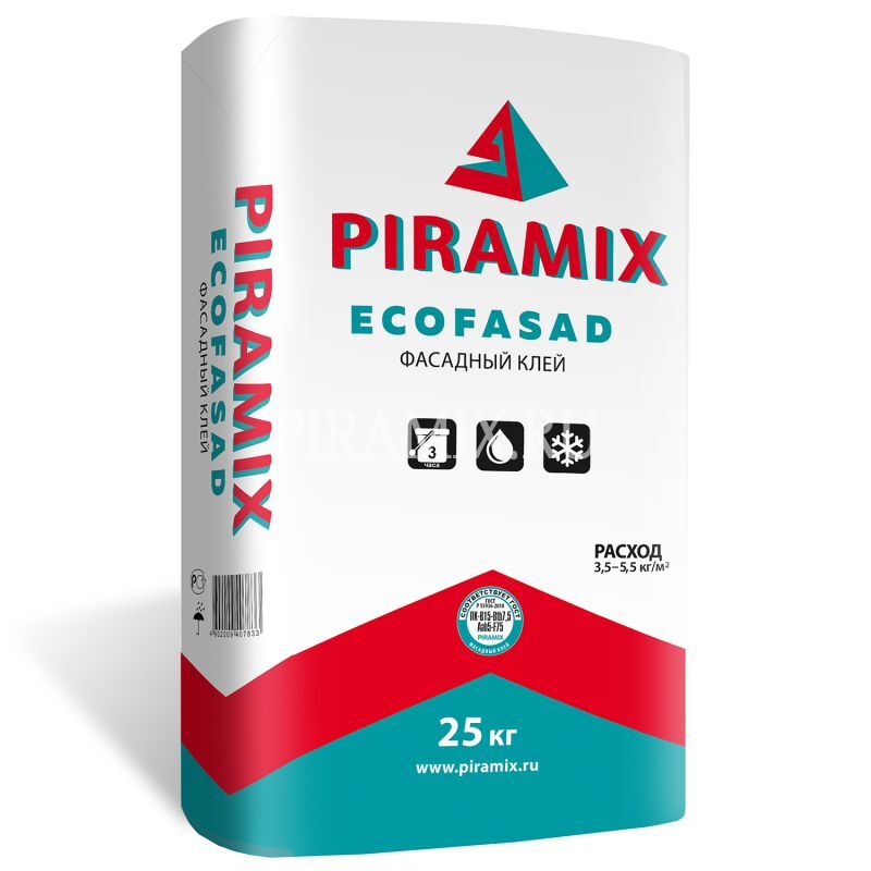 Клей ПИРАМИКС ECOFASAD 25 кг д/приклейки теплоизоляции