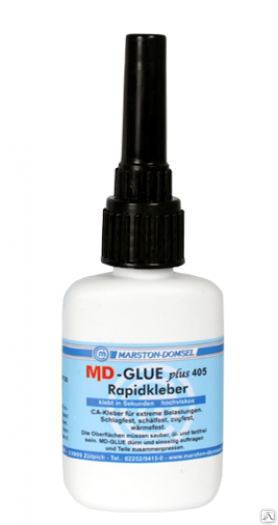 Цианоакрилатный клей ударопрочный для экстремальных нагрузок, термостойкий, MD-GLUE 405 Бутылка 50 г