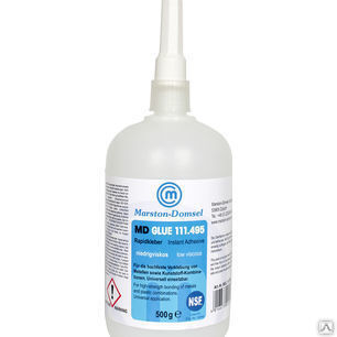 Цианоакрилатный клей для металлов и пластмасс низкой вязкости MD-GLUE 111.495 Бутылка 500 г