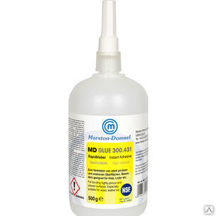 Цианоакрилатный клей для сильно пористых и неровных поверхностей MD-GLUE 300.431 Бутылка 500 г